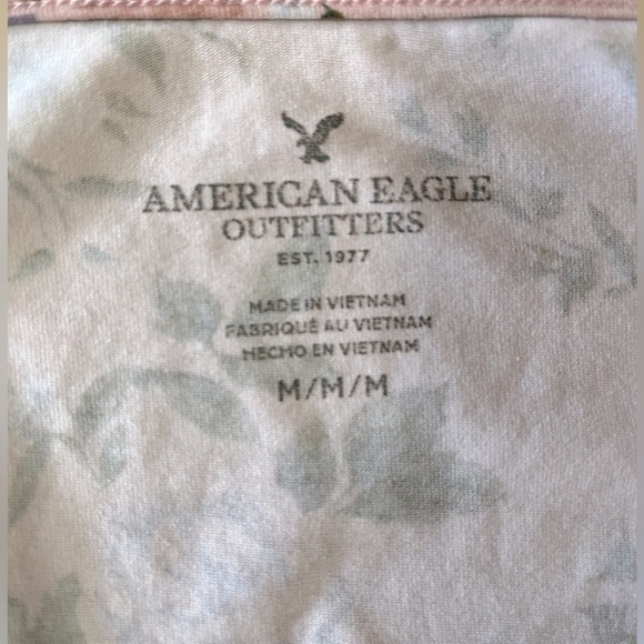 American Eagle Floral Tank Top with Lace Up Detailing - Picture 4 of 4